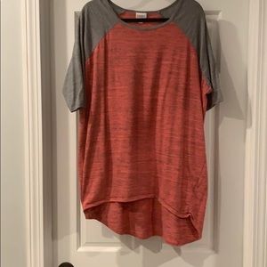 Xl Lularoe Irma hot pink coral and Heathered Gray